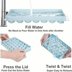 33 Round Shape Ice Cube Maker Tray