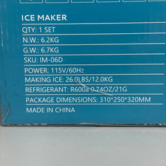 EUHOMY Counter Top Ice Cube Maker Machine 115v Black IM-06D
