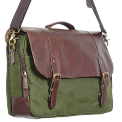 Maxwell Leather & Waxed Canvas Briefcase – Premium Laptop Bag & Canvas Briefcase
