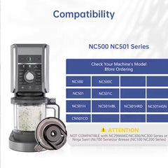 Outer bowl lid for Ninja NC501 NC500 ice cream maker, compatible with NC500 series.