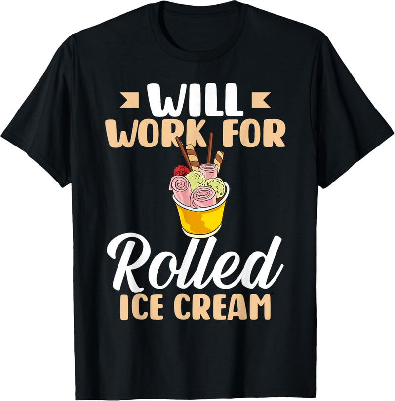 Old School Rolled Ice Cream Dessert Recipes Machine Maker T Shirt Y2K