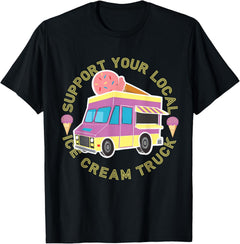 Retro Support Local Icream Truck Local Ice Cream Maker T Hoodie 2000s