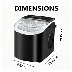 Portable Countertop Ice Maker Machine – Fast Ice Making, 2 Ice Sizes